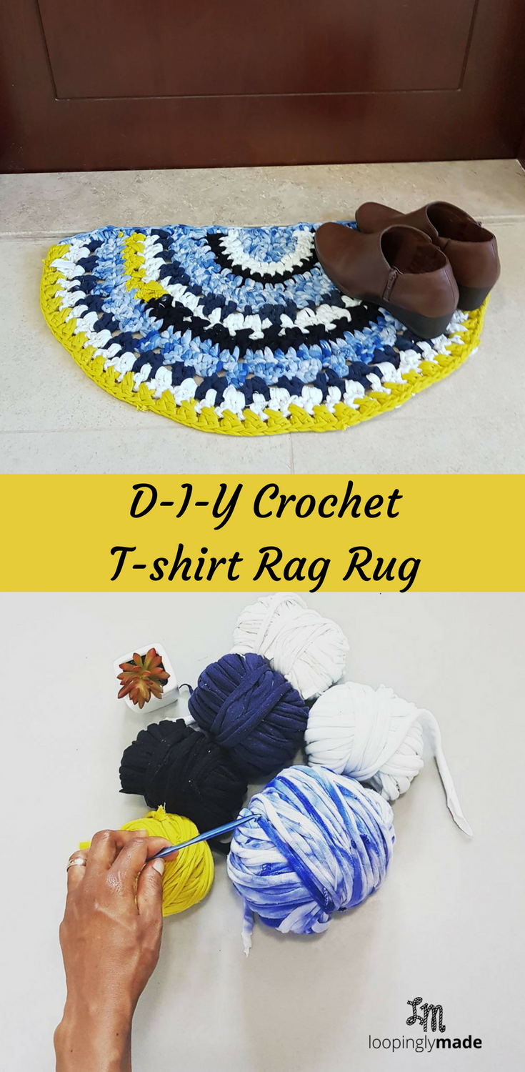 Crochet T-shirt rag rug, a great do-it-yourself project for your space.