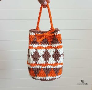 Native Print Drawstring Bag- Free Crochet Pattern for Girls
